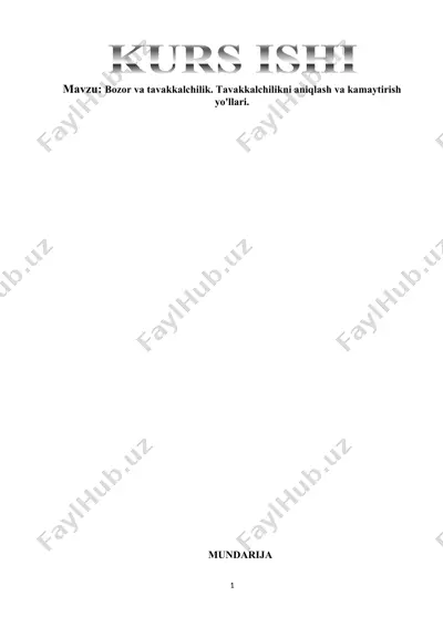 bozor va tavakkalchilik — DOCX