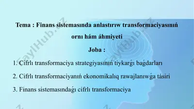 finans sistemasında sanlastırıw transformaciyası — PPTX