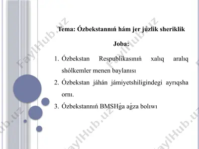 xalıq aralıq shólkemler — PPTX