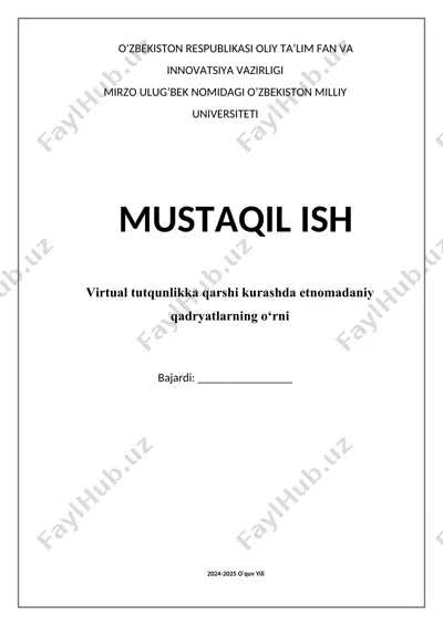 virtual tutqunlikka qarshi kurashda etnomadaniy qadryatlarning o‘rni — DOCX