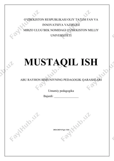 abu rayhon beruniyni pedagogik qarashlari — DOCX
