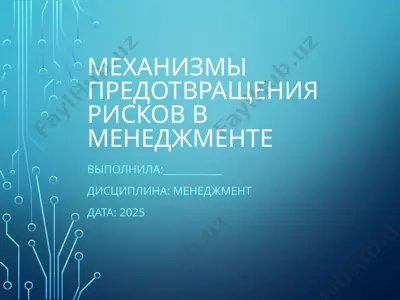 механизмы предотвращения рисков в менеджменте — PPTX