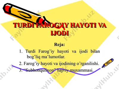 turdi farog’iy hayoti va ijodi — PPT