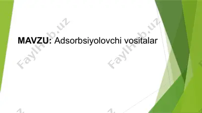 adsorbentlar — PPTX