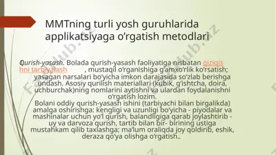 applikatsiya o‘rgatish metodlari — PPTX