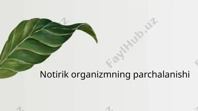 notirik organizmning parchalanishi — PPTX