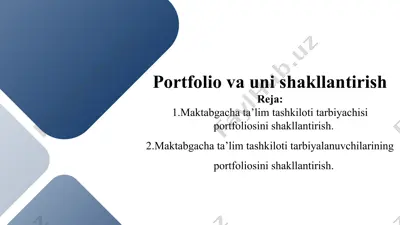 portfolio va uni shakllantirish — PPTX