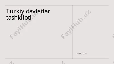 turkiy davlatlar tashkiloti — PPTX