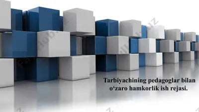 tarbiyachining pedagoglar bilan o‘zaro hamkorlik ish rejasi — PPTX