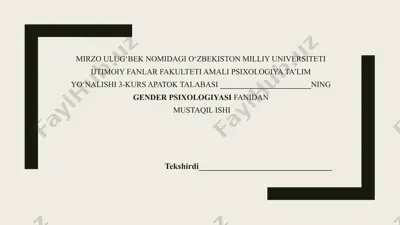 jinsiy xulq-atvor va shaxslar aro munosabatlar — PPTX