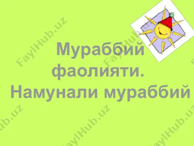 murabbiylik — PPT
