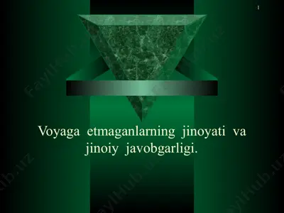 voyaga etmaganlarning jinoyati va jinoiy javobgarligi. — PPT