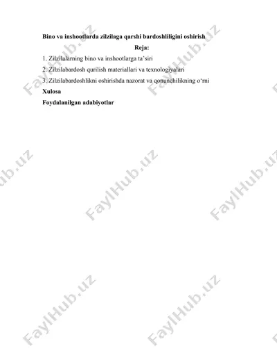 zilzilabardoshlik — DOCX