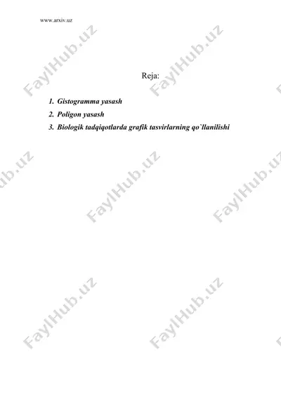 variatsion qatorlarni grafik tasvirlash. gistogramma, poligonlar. grafiklardan chiqadigan dastlabki xulosalar — DOC