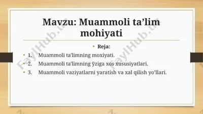 muammoli ta'lim mohiyati — PPT