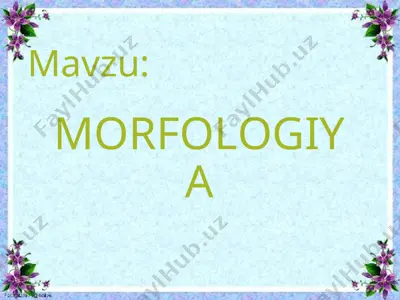 morfologiya — PPT