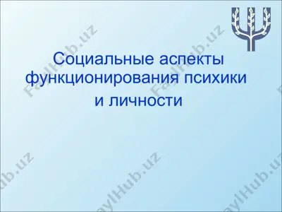 социальные аспекты функционирования психики и личности — PPT