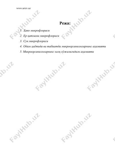 микроорганизмлар морфологияси ва физиологияси — DOC
