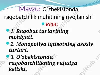 raqobatchilik muhiti — PPTX