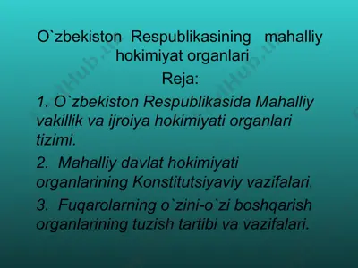 o'zbekiston respublikasining mahalliy hokimiyat organlari — PPT