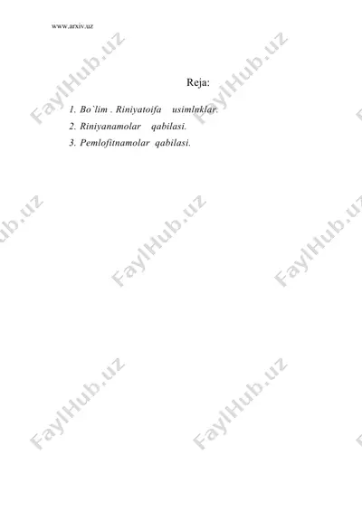 riniyatoifa (phyniophyta) o`simliklar — DOC