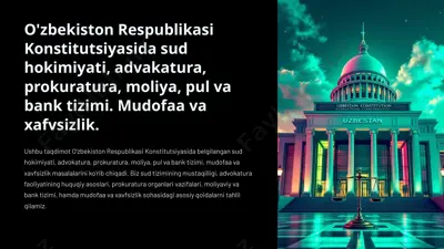 o'zbekiston respublikasi konstitutsiyasida belgilangan tizimlar — PPTX