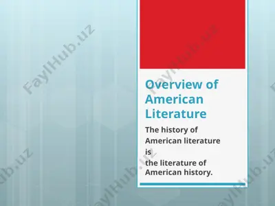overview of american literature — PPT