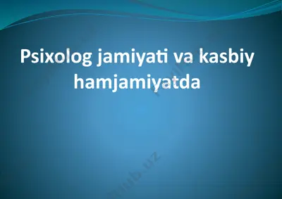 psixologiya assotsiasiyalari — PPTX