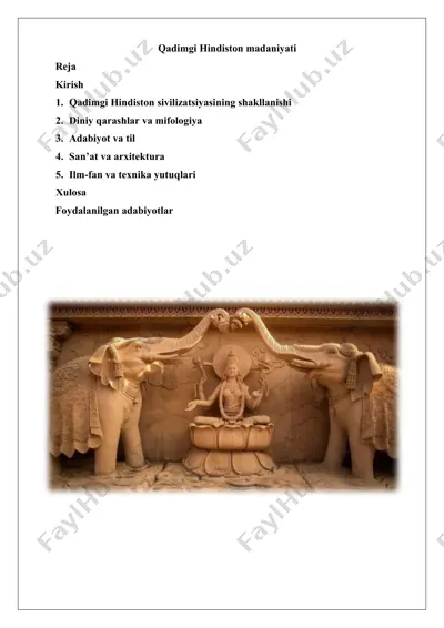 qadimgi hindiston madaniyati — DOCX