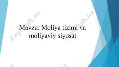 moliya tizimi va moliyaviy siyosat — PPTX