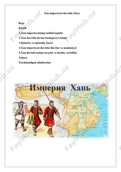 xan imperiyasi davrida xitoy — DOCX