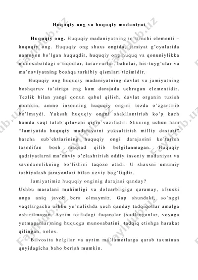 huquqiy ong va huquqiy madaniyat — DOCX