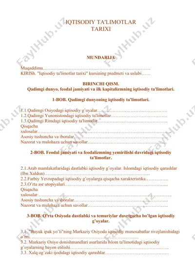iqtisodiy ta'limotlar tarixi — DOCX