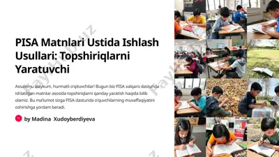 pisa matnlari ustida ishlash usullari: topshiriqlarni yaratuvchi — PPTX