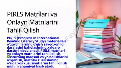 pirls matnlari va onlayn matnlarini tahlil qilish — PPTX