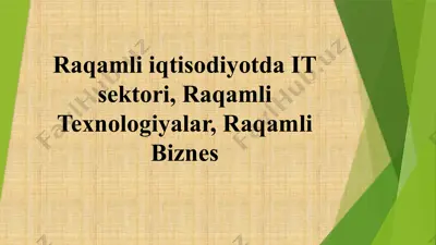 raqamli iqtisodiyotda it sektori — PPTX