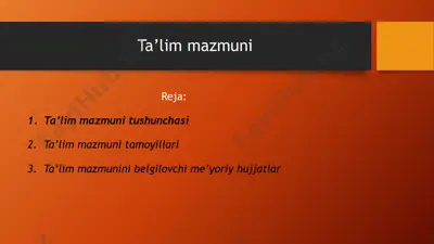 ta'lim mazmuni — PPTX