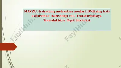 molekular genetika — PPTX