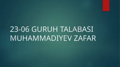 uch shoxli nerv nevralgiyasi (shamollashi) — PPTX
