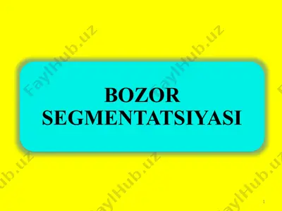 bozor segmentatsiyasi — PPTX