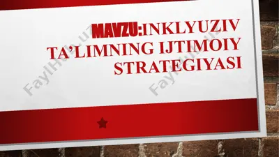 inklyuziv ta’limning ijtimoiy strategiyasi — PPTX
