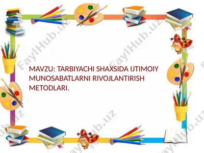 ijtimoiy-pedagogik faoliyat metodlari va texnologiyalari — PPTX