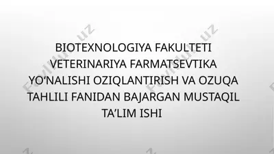 ildizmevali oziqalar — PPTX