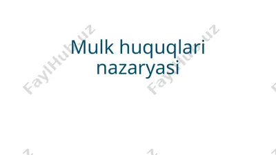 mulk huquqlari nazaryasi — PPTX