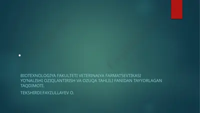 don oziq tahlili — PPTX