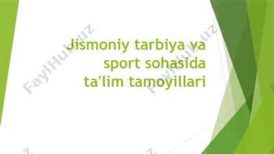 jismoniy tarbiya va sport sohasida ta'lim tamoyillari — PPTX