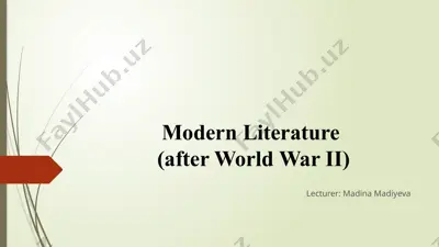 modern literature (after world war ii) — PPTX
