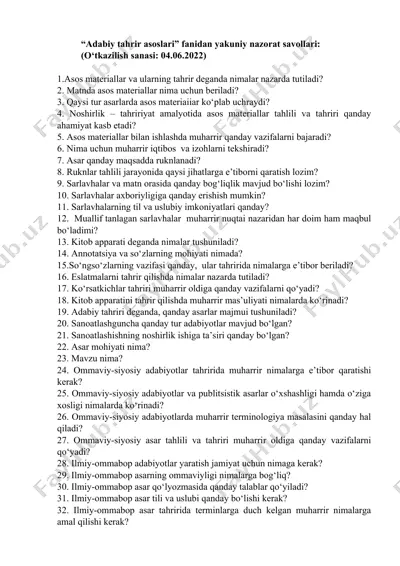 adabiy tahrir asoslari — DOCX