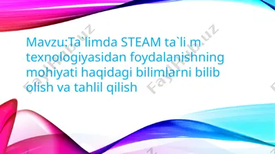 steam ta'lim texnologiyasi — PPTX