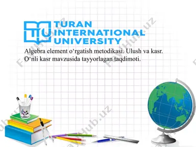 algebra element o‘rgatish metodikasi — PPTX